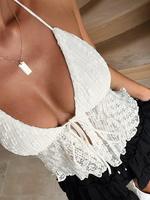 Women's Floral Lace Cami Top, Casual Sleeveless Spaghetti Strap Top for Summer, Fashion Women's Top for Daily Wear, Womenswe...