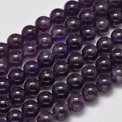 Natural Amethyst Round Bead Strands