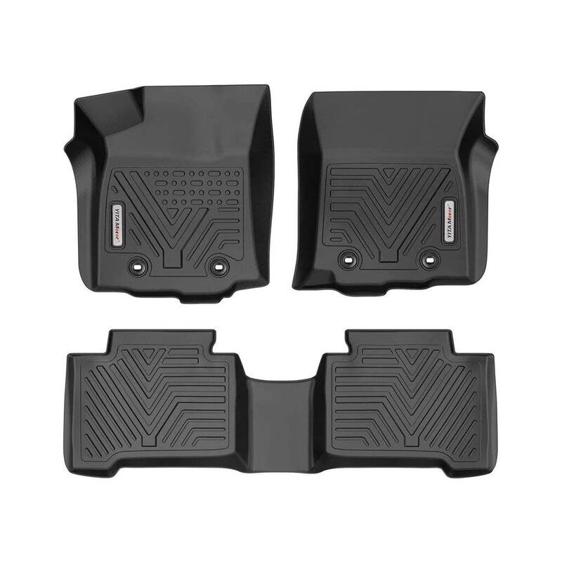 YITAMOTOR® Floor Mats For 2016-2023 Toyota Tacoma, 1st & 2nd Row All Weather Protection, Black