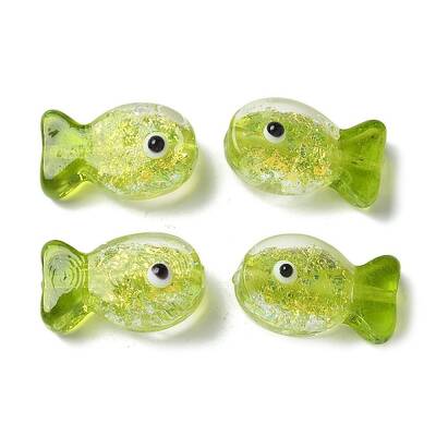 Handmade Foil Lampwork Fish Beads
