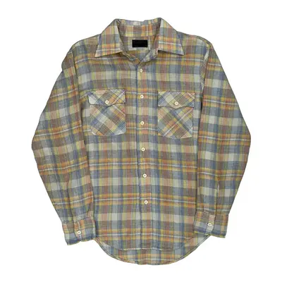 Plaid Pattern Towncraft Checked Flannel Shirt - Medium Multicoloured Cotton