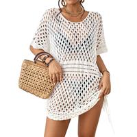 Bsubseach Crochet Coverups for Women Hollow Out Knit Swimsuit Beach Cover Up Dress Summer Outfit Hole-Punch Cover-Up Dress