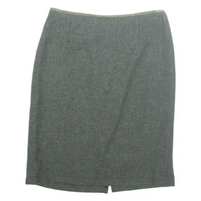 LAURA ASHLEY Womens Pencil Skirt Green Knee Length Wool UK 10