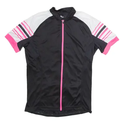 CRANE Full Zip Cycling Womens Jersey Black High Neck UK 10