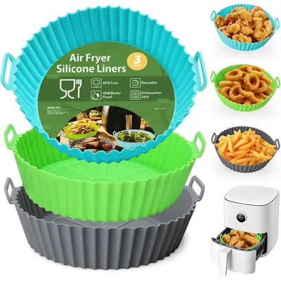 Silicone Air Fryer Liner, Reusable Air Fryer Silicone Insert, Food Safe Air Fryer Oven Accessories, Replacement Of Parchment ...