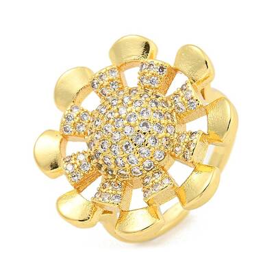 Helm Clear Cubic Zirconia Open Cuff Ring