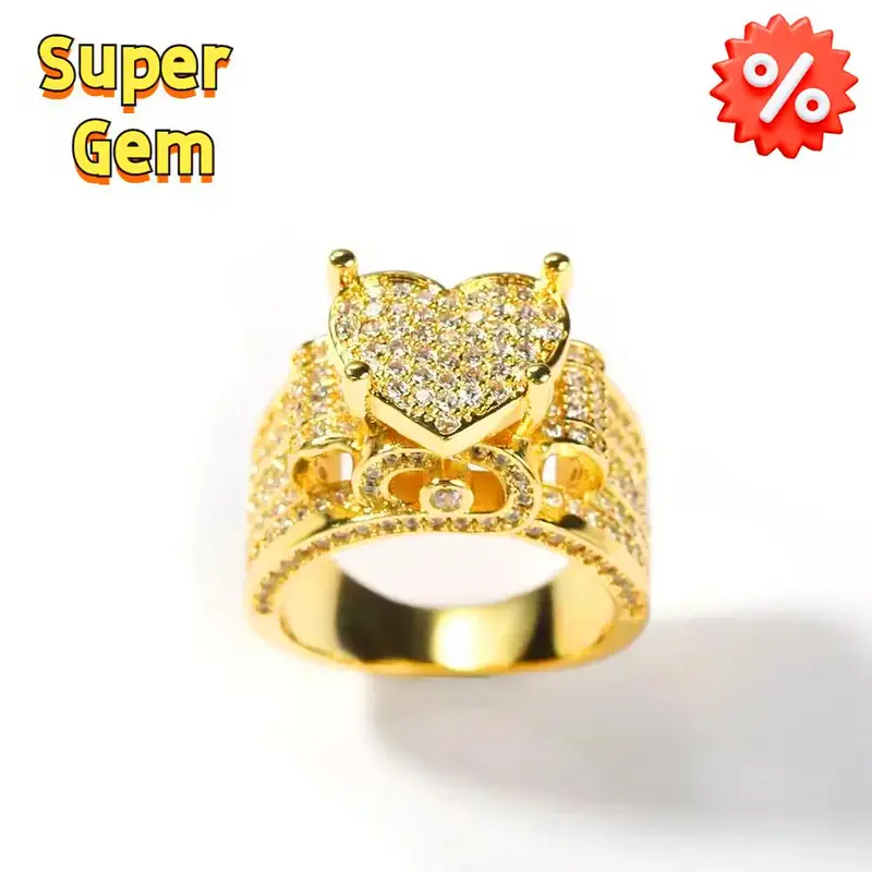 Heart  Ring, Zirconia Ring for Women and Men, with Gift Box, Holiday Gift Idea, Size #6-#10