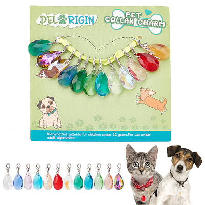 12Pcs 12 Colors Faceted Teardrop Glass Pendant Decorations