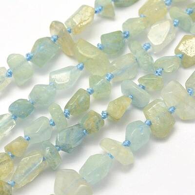 Rough Raw Natural Aquamarine Beads Strands
