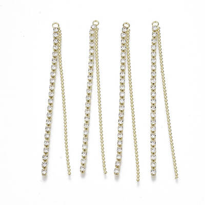 Brass Rhinestone Cup Chain Big Pendants