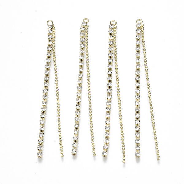 Brass Rhinestone Cup Chain Big Pendants