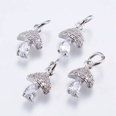 Brass Micro Pave Cubic Zirconia Charms