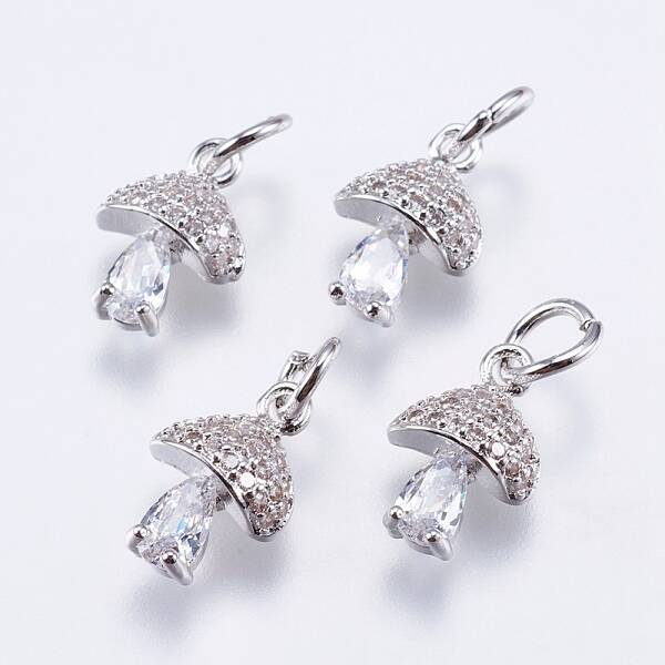 Brass Micro Pave Cubic Zirconia Charms