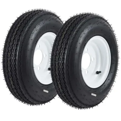 Garvee 4.80-8 Trailer Tire and Wheel Assembly, Heavy-Duty Load Range C 6PR, 8 Inch White Modular Wheel for Utility Boat Campe...
