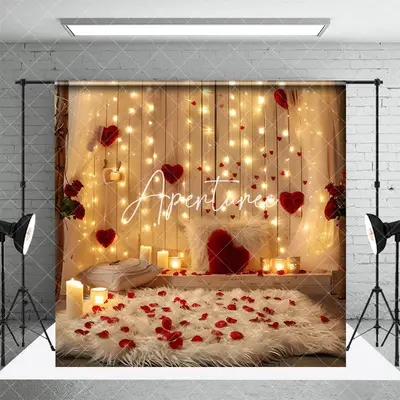 Aperturee Soft Mat Petal Red Heart Wood Valentines Day Backdrop, 3X2FT(1MX0.6M), 14 USD, valentines day backdrops, NYHD2I30-M