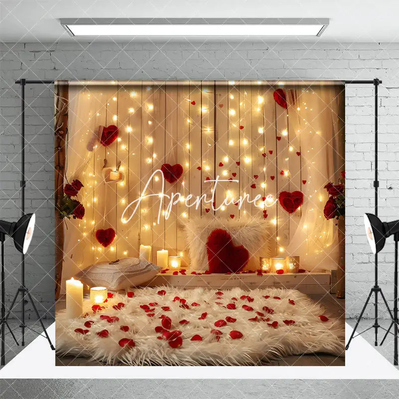Aperturee Soft Mat Petal Red Heart Wood Valentines Day Backdrop, 3X2FT(1MX0.6M), 14 USD, valentines day backdrops, NYHD2I30-M