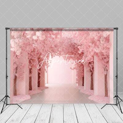 Sweet Pink Floral Portrait Backdrop For Photography - Aperturee