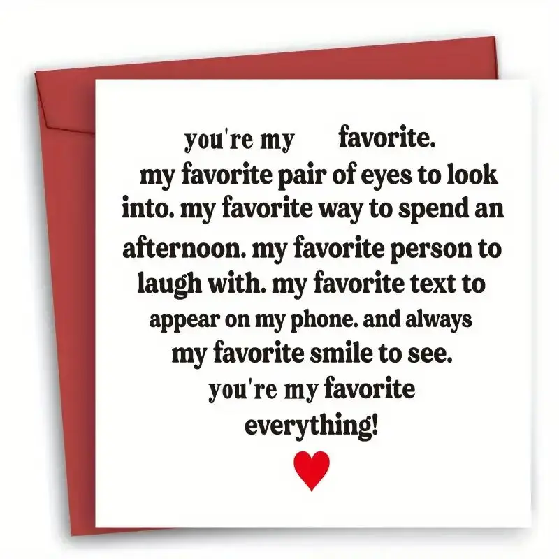 Heart Shaped Love Themed Letter Pattern Greeting Card, 1 Count Special Birthday Card, Relationship Greeting Card for Annivers...