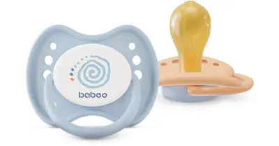 Baboo Round Latex with Pacifier Case Blue Haze 6-12m 2pcs