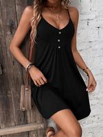 Women's Plain Cami Dress, Elegant Fashion Casual Sleeveless Spaghetti Strap Dress for Daily Outdoor Wear, Women Dress for Sum...