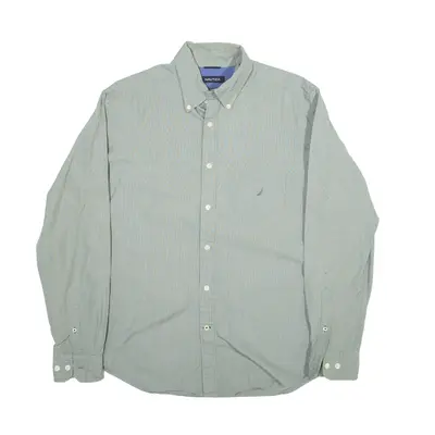 NAUTICA Plain Shirt Green Long Sleeve Mens M