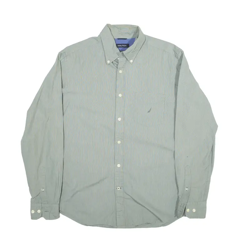 NAUTICA Plain Shirt Green Long Sleeve Mens M