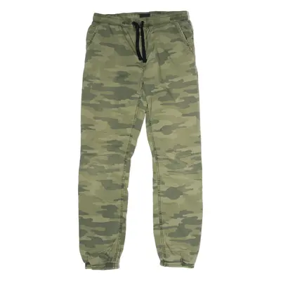C&A Cuffed Camouflage Cargo Boys Trousers Green Regular Straight W28 L28