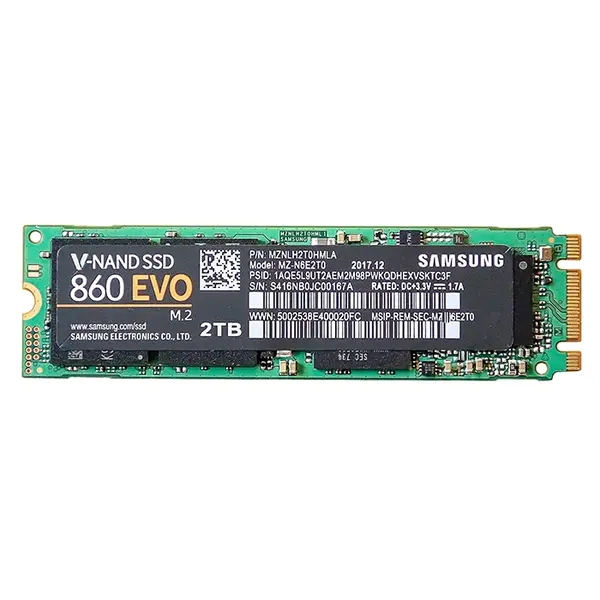 MZ-N6E2T0BW Samsung 860 EVO Series 2TB M.2 2280 6GB/s SATA 2GB Cache V-NAND 3bit MLC Solid State Drive