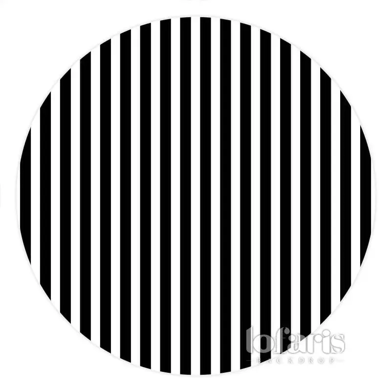 Aperturee Black And White Line Simple Round Birthday Backdrop | Round Birthday Backdrop Cover | Round Backdrop Cover Diy | Ro...