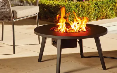 CANVAS Blackcomb Round Outdoor Fire Pit Table, 26000 BTU, Black