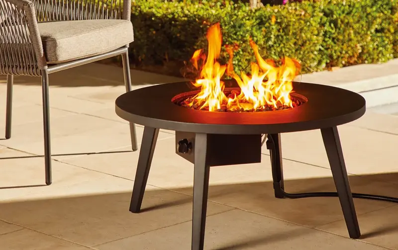 CANVAS Blackcomb Round Outdoor Fire Pit Table, 26000 BTU, Black