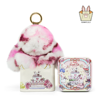 BunnyLulu Mini Bunny Handmade Soft PomPom Keychain with Tin Box, Cute Plush Pendant for Phone Bag Car, Summer Travel Accessor...