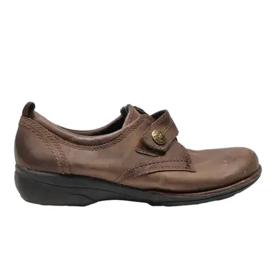 CLARKS Monk Shoes Brown Leather Mens UK 9