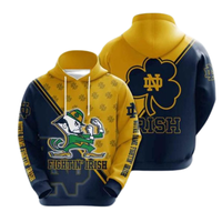 Unisex Casual Notre Dame Football 3D Printed Hoodies, NCAA Hoodies, Football Hoodies, Notre Dame Hoodies, Perfect Gift For Fa...