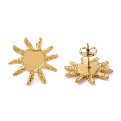 Ion Plating(IP) 304 Stainless Steel Sun Stud Earrings