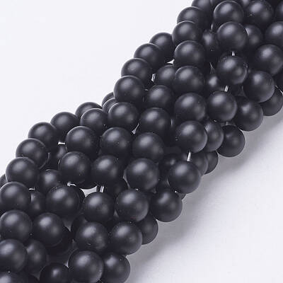 Natural Black Agate Beads Strands
