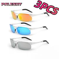 Paleshy 3 Pcs Vintage Driving Fashion Eyewear,Half-rim Aluminum Alloy Frames, Suitable for Running and Outdoor Activities Pol...