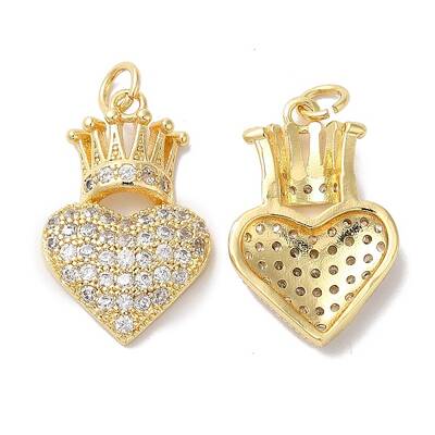 Brass Micro Pave Clear Cubic Zirconia Pendants