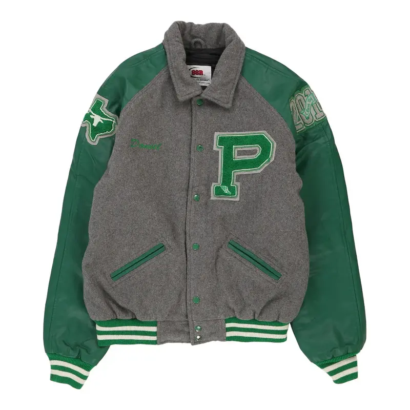 David 2016 Ssr Varsity Jacket - Medium Grey Wool Blend