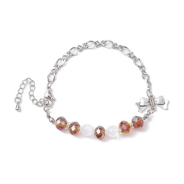 Faceted Rondelle Glass Link Bracelets
