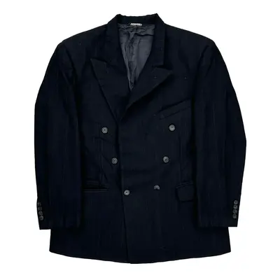 Burberry Pinstripe Blazer - Large Navy Wool