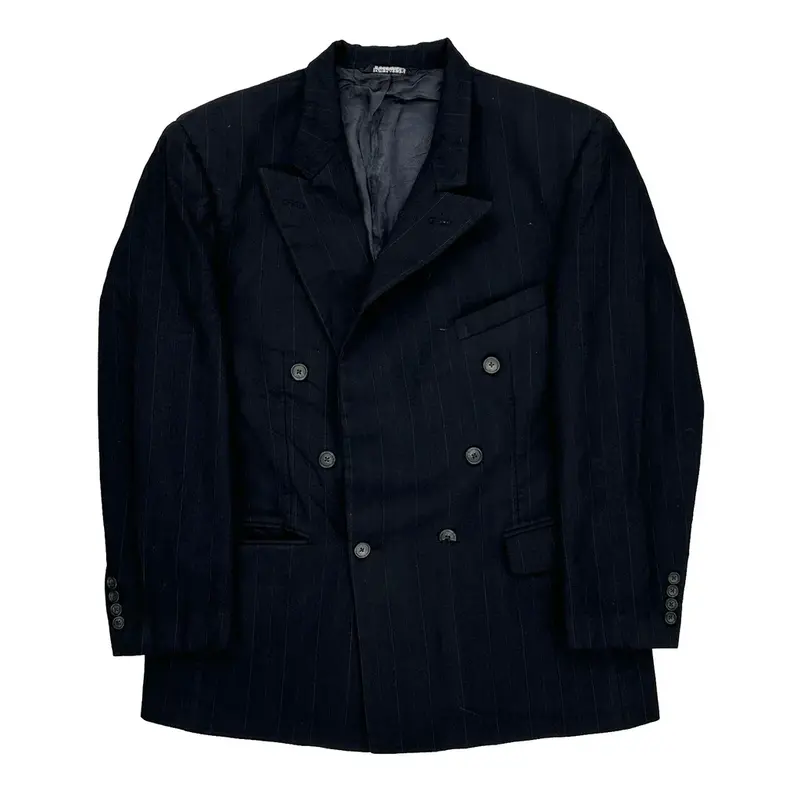Burberry Pinstripe Blazer - Large Navy Wool