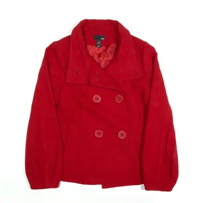 H&M Pea Jacket Red Womens S
