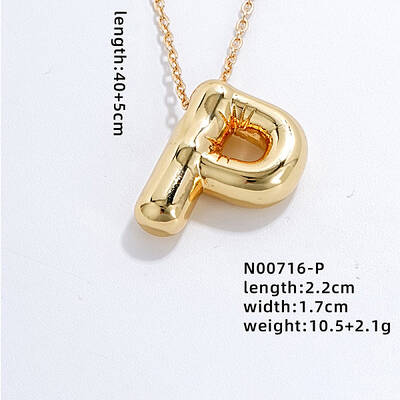 Stainless Steel Party Balloon Letter Pendant Cable Chain Necklaces for Women