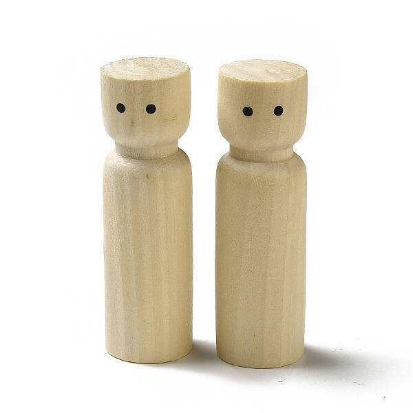 Unfinished Wooden Peg Dolls Display Decorations