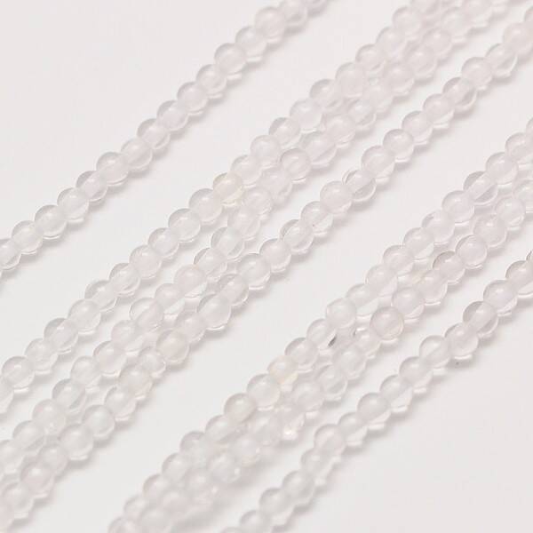 Grade AA Natural Quartz Crystal Round Beads Strands