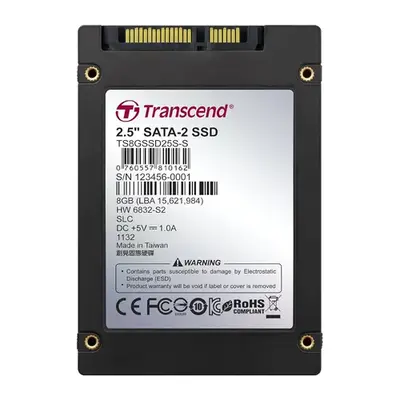 Transcend TS8GSSD25S-S | 8GB SATA 3Gb/s 2.5-Inch Solid State Drive