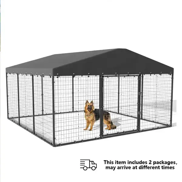 [2 packages delivery] Kullavik Large outdoor dog kennel, chicken kennel, 118 x 118 x 70.9, heavy duty dog ​​cage, c...