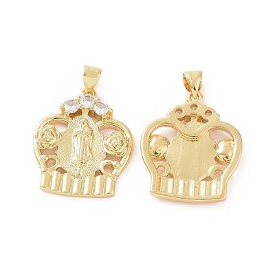 Brass Micro Pave Cubic Zirconia Pendants