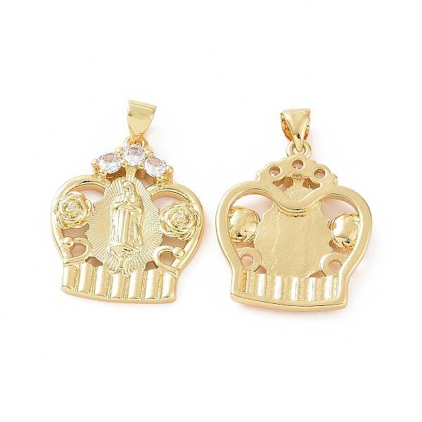 Brass Micro Pave Cubic Zirconia Pendants